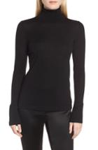 Women's Lewit Split Cuff Merino Wool Turtleneck Sweater - Black