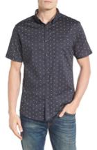 Men's 7 Diamonds Rising Water Print Woven Shirt - Black