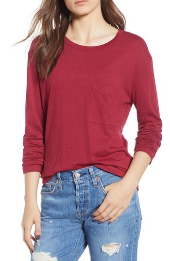 Women's Bp. Slouch Pocket Tee, Size - Red