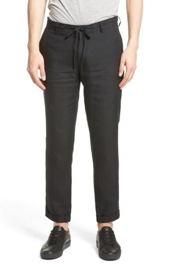 Men's The Kooples Relaxed Fit Linen Pants Eu - Black