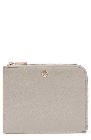 Dagne Dover Small Elle Whipstitch Leather Clutch - Ivory