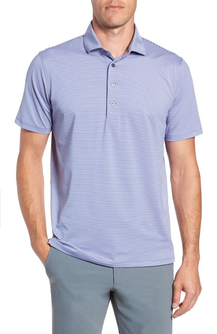 Men's Greyson Saranac Stripe Polo, Size - Purple