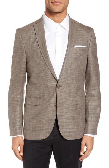 Men's Sand Trim Fit Wool Blazer Eu - Beige