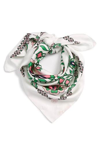Women's Tory Burch Garden Party Square Silk Scarf