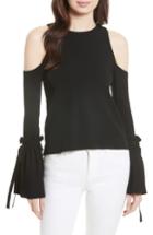 Women's Milly Cold Shoulder Knit Tie Sleeve Top - Black