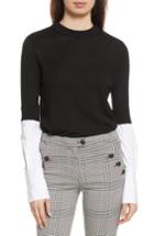 Women's Veronica Beard Roscoe Mixed Media Sweater - Black