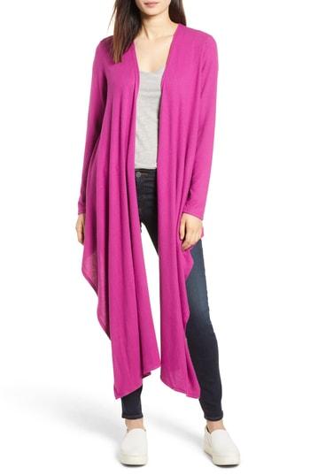 Women's Gibson Convertible Cozy Fleece Wrap Cardigan, Size - Purple