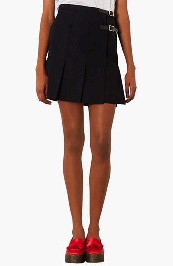 Topshop Pleated Wool Skirt
