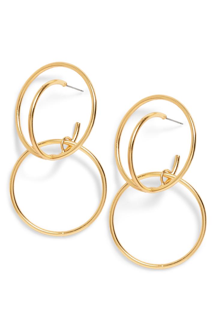 Women's Karine Sultan Drop Hoop Earrings