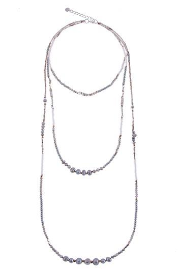 Women's Nakamol Design Triple Strand Beaded Freshwater Pearl Necklace