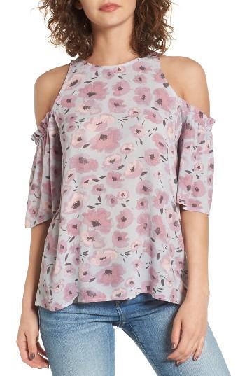 Women's Bp. Print Cold Shoulder Top - Grey