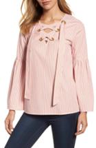 Women's Michael Michael Kors Lace-up Bell Sleeve Top - Orange