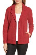 Women's Eileen Fisher Notch Collar Merino Wool Jacket - Red