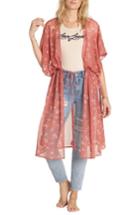 Women's Bilabong Calley's Sea Floral Kimono - Red