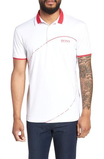 Men's Boss Paddy Pro 2 Fit Polo, Size Small - White