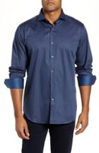 Men's Bugatchi Classic Fit Stripe Sport Shirt - Brown