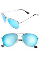 Women's Brightside Orville 58mm Mirrored Aviator Sunglasses - Silver/ Blue Mirror