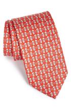 Men's Salvatore Ferragamo Monkey Print Silk Tie, Size - Red