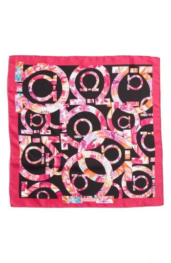 Women's Salvatore Ferragamo Silk Scarf, Size - Black