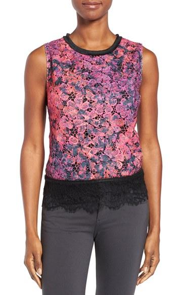 Women's T Tahari Sienna Print Lace Top