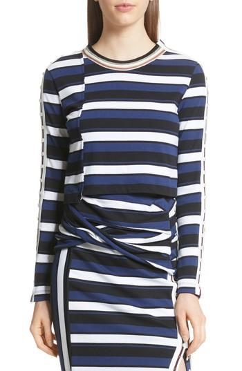 Women's 3.1 Phillip Lim Stripe Crop Tee - Black