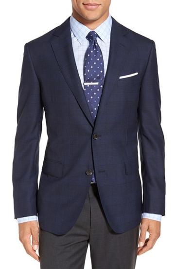 Men's Pal Zileri Classic Fit Plaid Wool Sport Coat