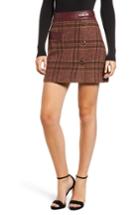 Women's Moon River Plaid Miniskirt - Brown
