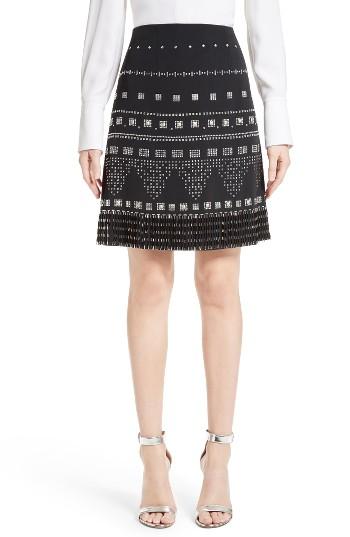 Women's St. John Collection Classic Stretch Cady A-line Miniskirt