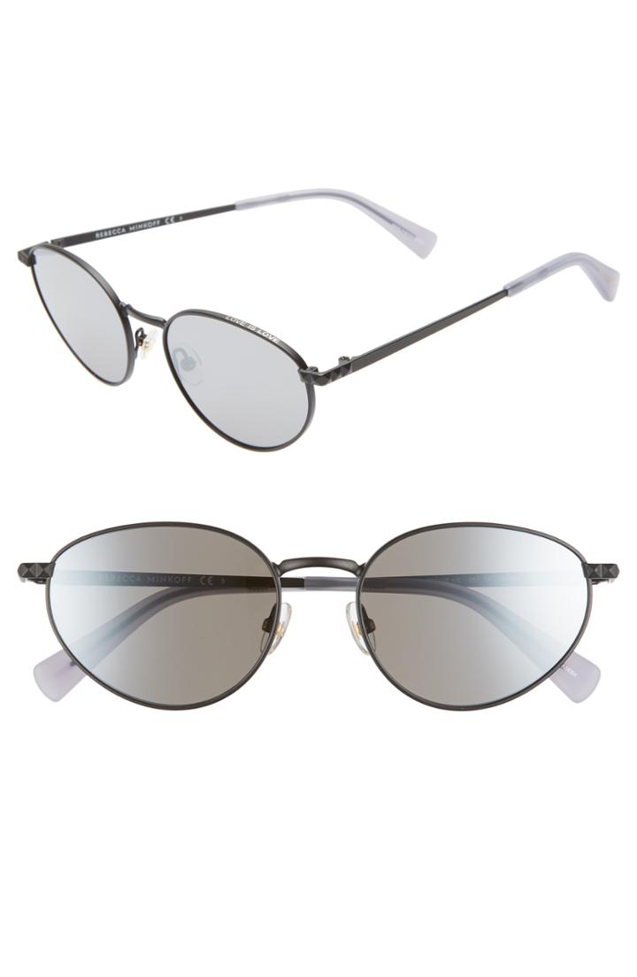 Women's Rebecca Minkoff Stevie1 54mm Oval Sunglasses - Matte Black