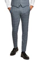 Men's Topman Check Skinny Fit Suit Trousers X 30 - Blue