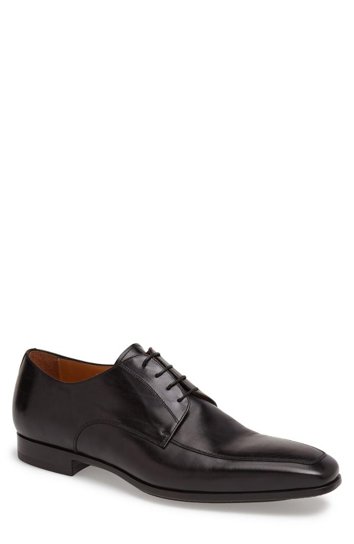 Men's Santoni 'prichard' Apron Toe Derby D - Black