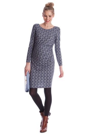 Women's Seraphine 'cassie' Ruched Chevron Print Maternity Dress - Blue