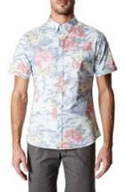 Men's 7 Diamonds Vacation Tropical Print Sport Shirt - Blue