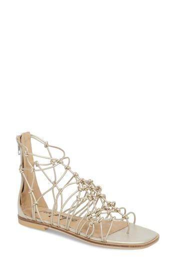 Women's Free People Forget Me Knot Gladiator Sandal Us / 36eu - Metallic