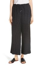 Petite Women's Eileen Fisher Wide Leg Crop Pants, Size P - Black