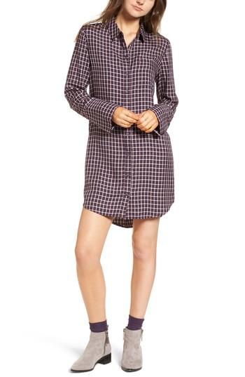 Women's Treasure & Bond Plaid Shirtdress, Size - Burgundy