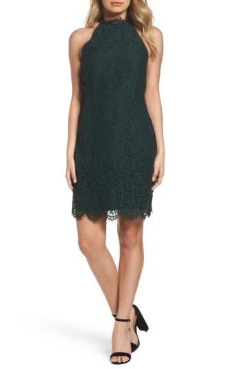 Women's Bb Dakota 'cara' High Neck Lace Dress - Green