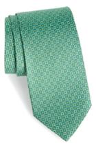Men's Salvatore Ferragamo Eroe Geo Print Silk Tie, Size - Green