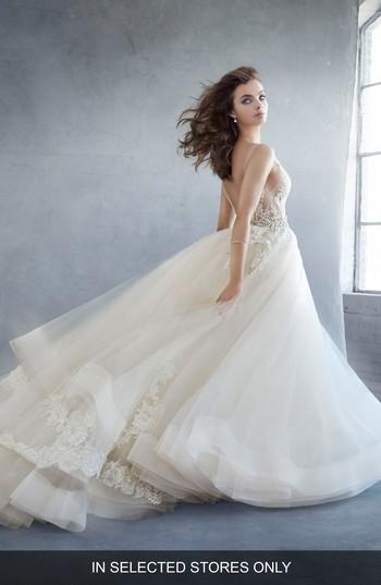 Women's Lazaro Beaded Lace & Tulle Ballgown
