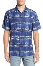 Men's Tommy Bahama Tie Dye For Silk Camp Shirt - Blue