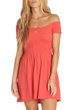Women's Billabong Off Beach Off The Shoulder Babydoll Dress - Coral