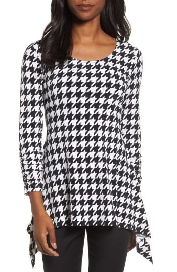 Women's Chaus Ruched Sleeve Sharkbite Hem Top - Ivory
