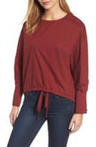 Women's Melloday Darwstring Hem Poplin Top - Burgundy