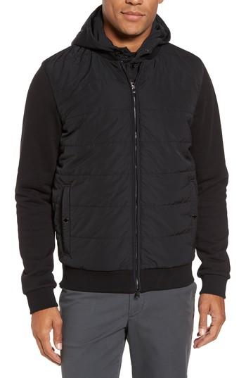 Men's Boss Hugo Boss Skiles Hooded Quilted Jacket, Size - Black