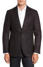 Men's Flynt Shadow Check Wool Sport Coat L - Black