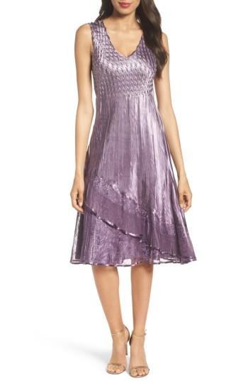 Women's Komarov Charmeuse A-line Dress & Chiffon Jacket - Purple
