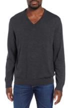 Men's J.crew V-neck Merino Wool Sweater, Size - Grey