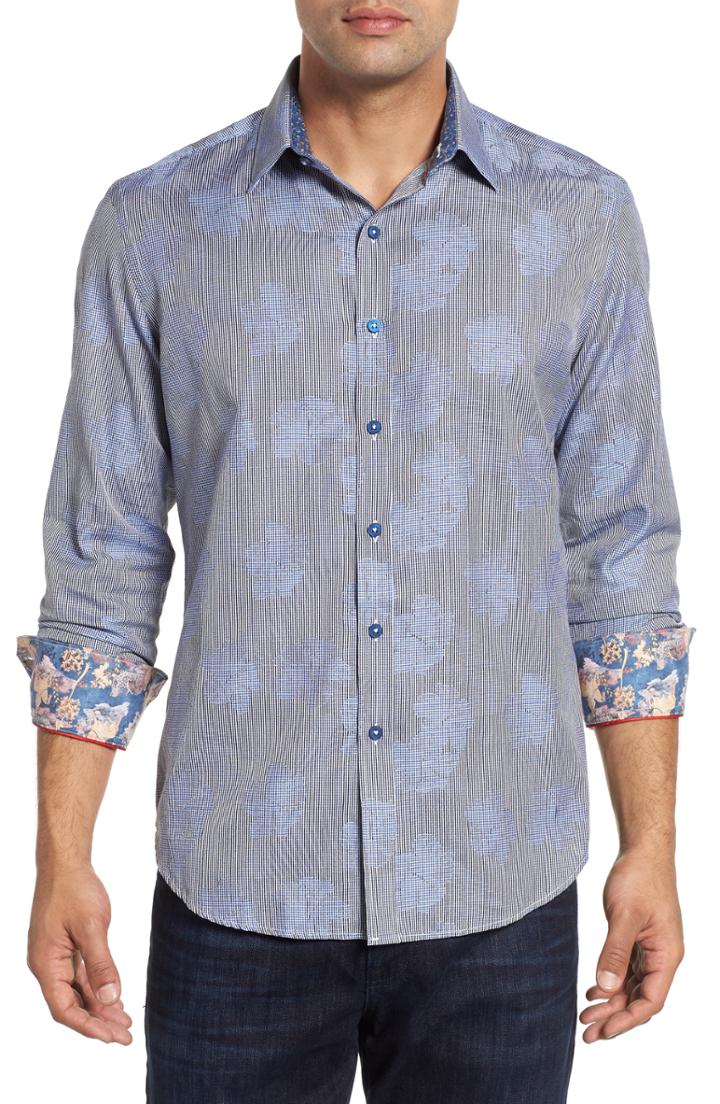 Men's Robert Graham Tomlinson Classic Fit Sport Shirt, Size - Blue