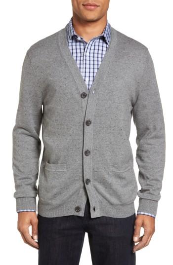 Men's Nordstrom Men's Shop V-neck Cardigan - Grey