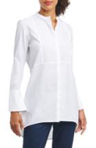 Women's Foxcroft Cally Non-iron Stretch Cotton Tunic Shirt - White